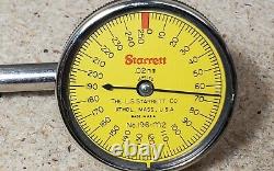 Starrett No. 196 M dial indicator set metric Made is the U. S. A