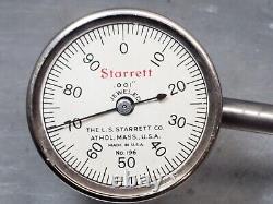 Starrett No. 196 dial indicator with a Lufkin Miti-Mite magnetic base USA made