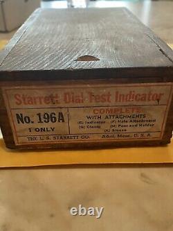 Starrett No. 196A Dial Test Indicator with Original Box Plus Extras Yuasa & Mahr