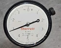 Starrett No. 25-111 dial indicator with No. 674-2 adjustable mounting bracket