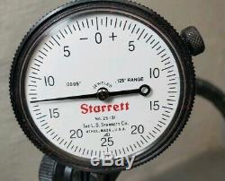 Starrett No. 25-131.125 dial indicator with a Shars flexible magnetic base