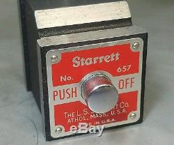 Starrett No. 25-131 dial indicator No. 657 magnetic base in wooden case