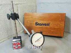 Starrett No. 25-131 dial indicator No. 657 magnetic base in wooden case NICE