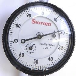 Starrett No 25-5041J Dial Indicator, 0-4 Range, 001 Grads, 375 Stem Diameter