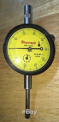 Starrett No. 25-881j Non Shock Dial Indicator 1mm Per Rev Range 25mm 0-100 Dial