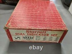 Starrett No. 253 Three Piece Dial Indicator Set With Wood Case