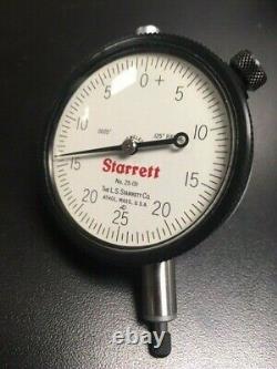 Starrett No. 253 three piece dial indicator set with case