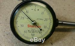 Starrett No. 645 dial indicator set, complete, back plunger