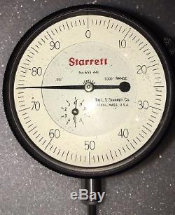 Starrett No. 655-441j Dial Indicator 1.000 Range. 001 Grad 0.100 Per Revolution