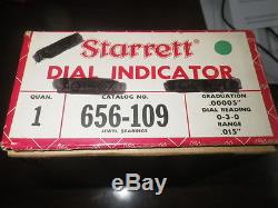Starrett No. 656-109J. 015 Range. 00005 USA Dial Indicator