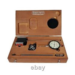 Starrett No. 657 HEAVY DUTY magnetic base with dial indicator No. 25-441 Wood Case