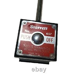 Starrett No. 657 HEAVY DUTY magnetic base with dial indicator No. 25-441 Wood Case
