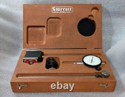 Starrett No 657 Magnetic Base & Dial Indicator 25-131 Set withWood Case NM