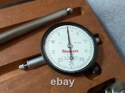 Starrett No 657 Magnetic Base & Dial Indicator 25-131 Set withWood Case NM