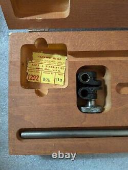 Starrett No 657 Magnetic Base & Dial Indicator 25-131 Set withWood Case NM