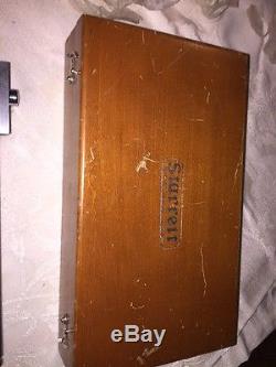 Starrett No 657 Magnetic Base Dial Indicator Box Set Wooden Box Tool