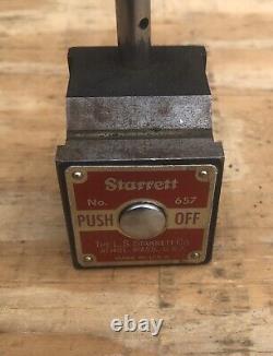 Starrett No. 657 Magnetic Base With No. 25-341 Indicator Set In Wooden Box USA