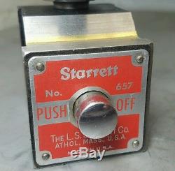 Starrett No. 657 magnetic base with Flex-O-Post and MHC 1 dial indicator