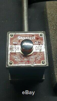 Starrett No. 657 magnetic base with a Starrett No. 196 indicator set