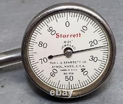 Starrett No. 657A magnetic base with No. 196 dial indicator in wooden case USA