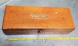 Starrett No. 657A magnetic base with No. 196 dial indicator in wooden case USA
