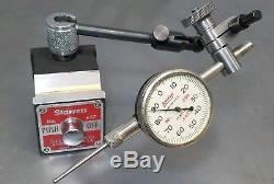 Starrett No. 657A magnetic base with a Lufkin No. 299 dial indicator set
