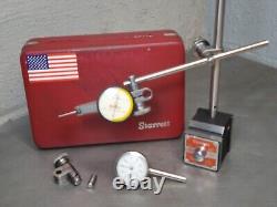 Starrett No. 657AA magnetic base with No. 196 + 709 indicators Made in U. S. A