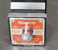 Starrett No. 657AA magnetic base with No. 196 + 709 indicators Made in U. S. A