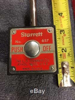 Starrett No. 657AA magnetic base with a 1 dial indicator