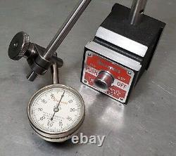 Starrett No. 657AA magnetic base with a No. 196 indicator set Made in U. S. A