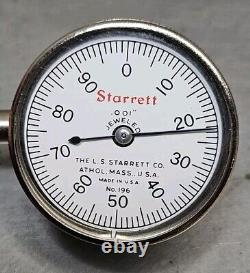 Starrett No. 657AA magnetic base with a No. 196 indicator set Made in U. S. A