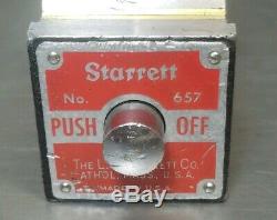 Starrett No. 657AA magnetic base with a Starrett No. 196 indicator