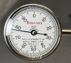 Starrett No. 657AA magnetic base with a Starrett No. 196 indicator set