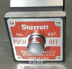 Starrett No. 657AA magnetic base with a Starrett No. 25-131J dial indicator