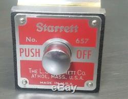 Starrett No. 657AA magnetic base with a Starrett No. 25-441 1 dial indicator