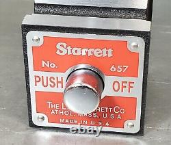 Starrett No. 657C 657A magnetic base with No. 196 dial indicator USA MINT