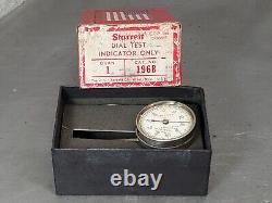 Starrett No. 657C magnetic base with No. 196 dial indicator with wooden case 657A