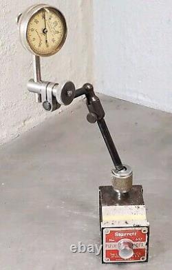 Starrett No. 657C magnetic base with Starrett No. 196 dial indicator 657A