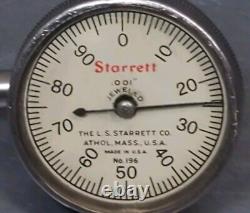 Starrett No. 657C magnetic base with Starrett No. 196 dial indicator 657A