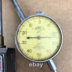 Starrett No. 657D Magnetic Base USA with Ames 201 Dial Indicator. 001 Machinist