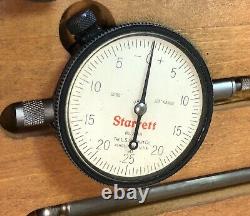 Starrett No. 657D magnetic base with No. 25-131 dial indicator wooden case