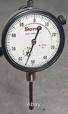 Starrett No. 657D magnetic base with No. 25-441 1 dial indicator with No. 672-2