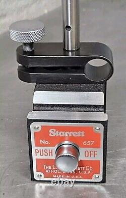 Starrett No. 657D magnetic base with No. 25-441 1 dial indicator with No. 672-2