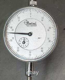 Starrett No. 657D magnetic base with a Central 1 dial indicator