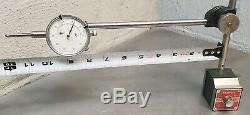 Starrett No. 657D magnetic base with a Enco 1 dial indicator