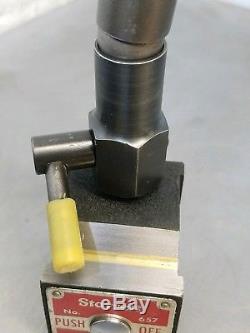 Starrett No. 657T magnetic base with Flex-O-Post and a Federal 1 dial indicator
