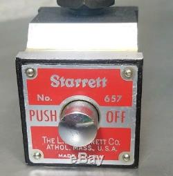 Starrett No. 657T magnetic base with Flex-O-Post and a Federal dial indicator