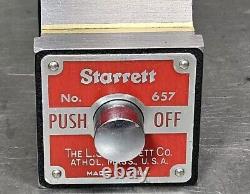 Starrett No. 657TW magnetic base with Flex-O-Post and fine adjustment 657