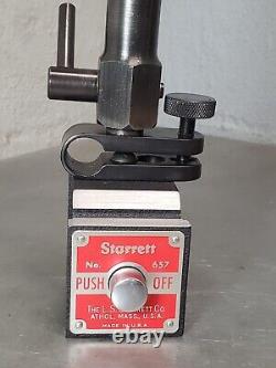 Starrett No. 657TW magnetic base with Flex-O-Post and fine adjustment 657