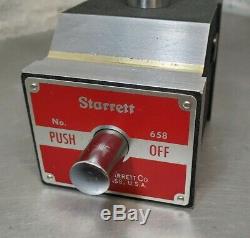 Starrett No. 658 HEAVY DUTY magnetic base with Starrett dial indicator No. 25-441